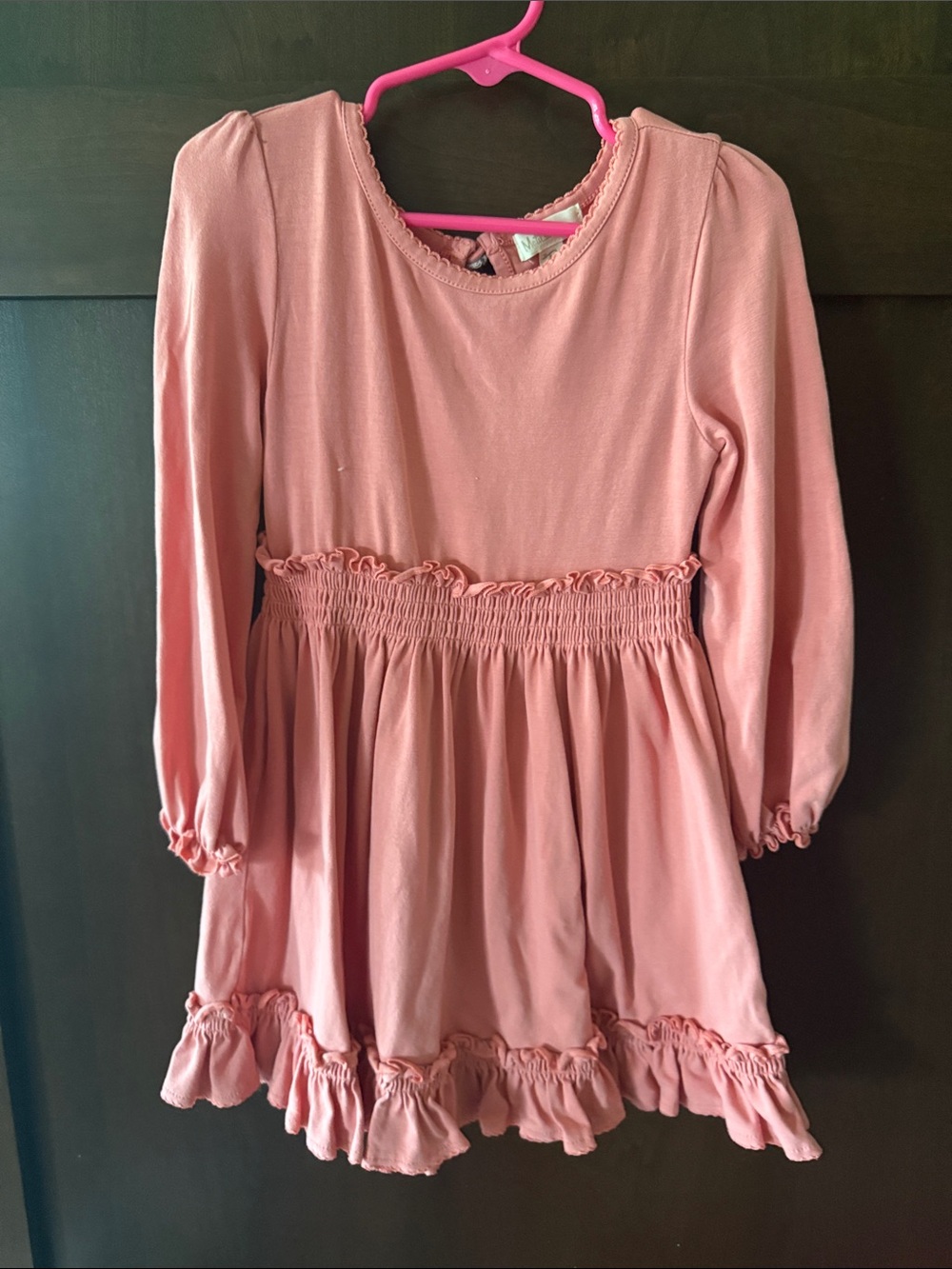 Matilda Jane Pink Long-Sleeve Ruffle Waist Dress